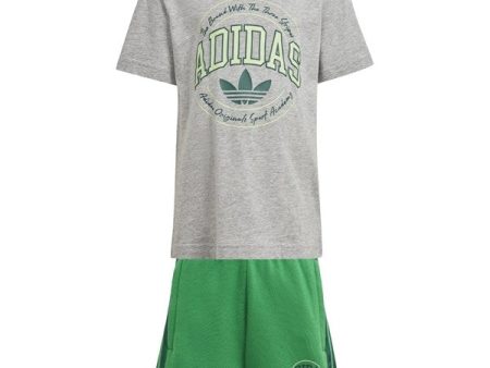 adidas Originals Medium Grey Heather Shorts Tee Sæt Cheap