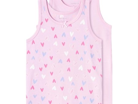 Name it Pink Lavender Heart Tank Top 2-pak Noos For Discount