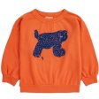 Bobo Choses Big Cat Sweatshirt Round Neck Orange on Sale