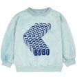 Bobo Choses Bobo Shadow Sweatshirt Round Neck Navy Blue on Sale