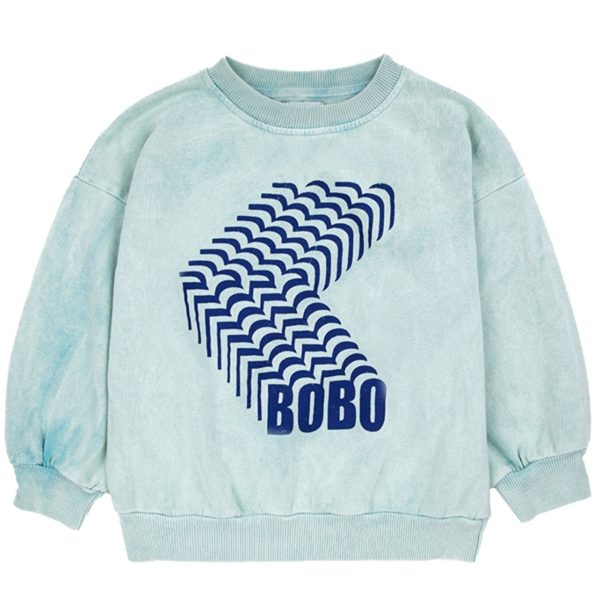 Bobo Choses Bobo Shadow Sweatshirt Round Neck Navy Blue on Sale