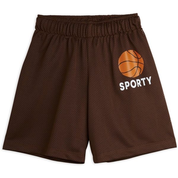 Mini Rodini Brown Basket Mesh Sp Shorts For Sale