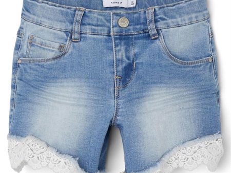 Name it Medium Blue Denim Salli Slim Denim Shorts Noos For Sale