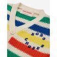 Bobo Choses Multicolor Stripes Cardigan Round Neck Green Supply