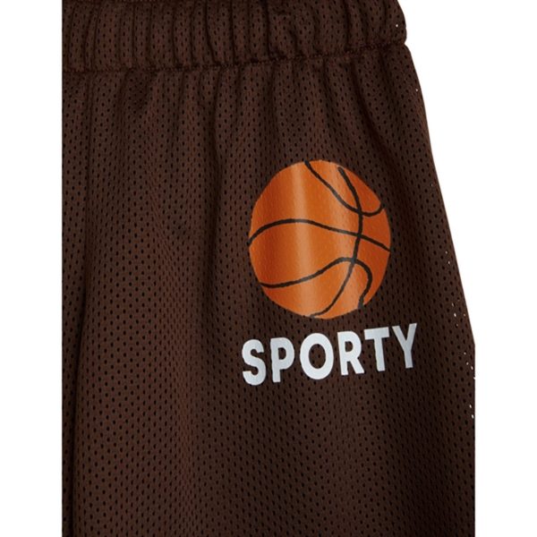 Mini Rodini Brown Basket Mesh Sp Shorts For Sale