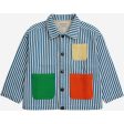 Bobo Choses Striped Color Block Denim Jakke Blue Online