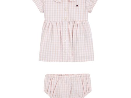 Tommy Hilfiger Baby Gingham Kjole White   Pink Check For Discount