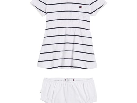 Tommy Hilfiger Baby Striped Rib Kjole White   Desert Sky Stripe Fashion