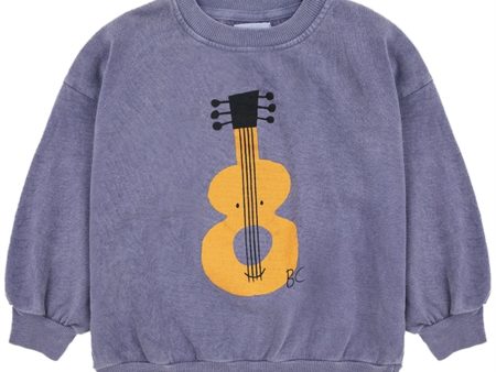 Bobo Choses Acoustic Guitar Sweatshirt Round Neck Prussian Blue For Sale