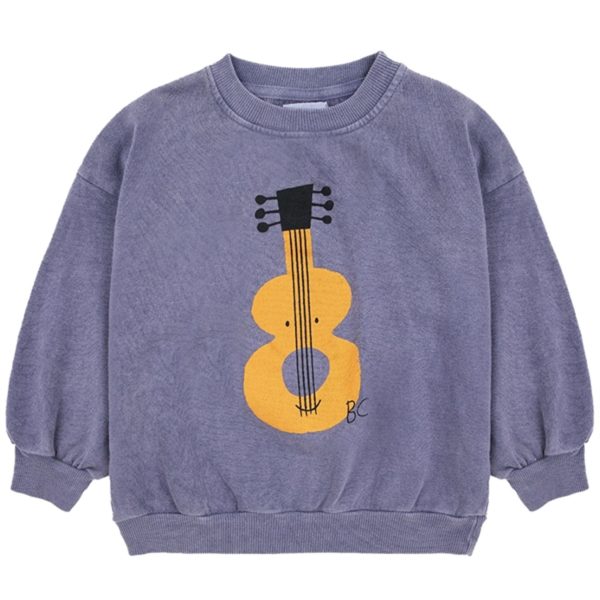 Bobo Choses Acoustic Guitar Sweatshirt Round Neck Prussian Blue For Sale