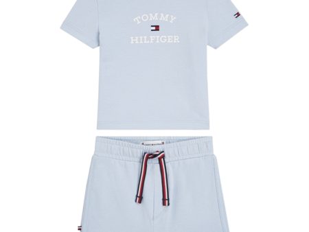 Tommy Hilfiger Baby Th Logo Shorts Sæt Breezy Blue Online Sale