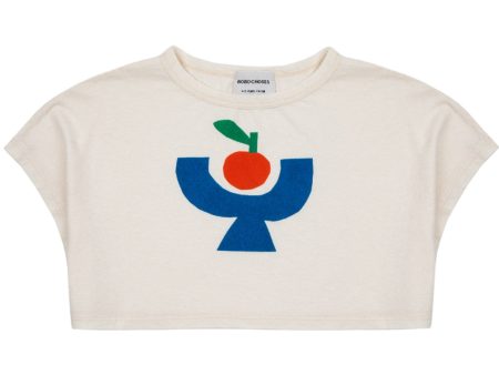 Bobo Choses Tomato Plate Cropped T-Shirt Offwhite Online Hot Sale