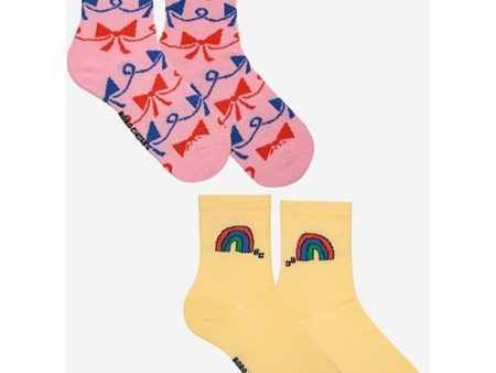 Bobo Choses Rainbow & Ribbon Bow All Over Short Strømper 2-pak Multicolor Online Hot Sale