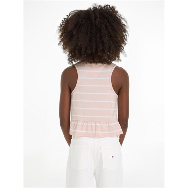 Tommy Hilfiger Peplum Stripe Bluse Whimsy Pink Stripe Hot on Sale